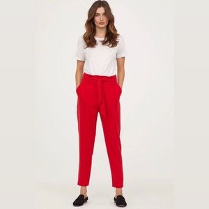 H&M Paperbag Pants, Red, 10